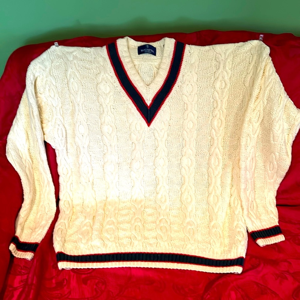 Regatta Sport cotton sweater, size XL. Cream colored, V-Neck